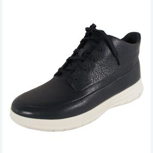 FitFlop Men's Black Leather Sneakers